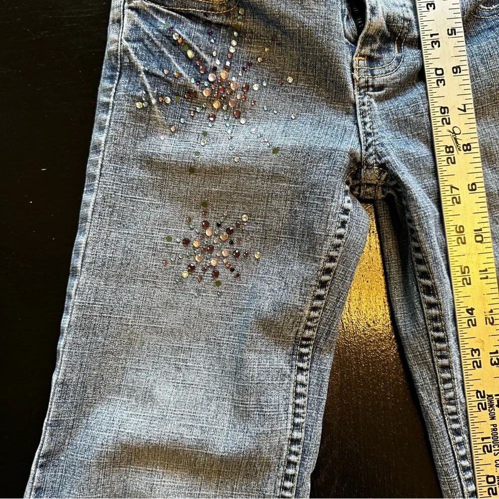 Kids Size 8 Wide leg Bedazzle Jeans Pants Denim 2000s